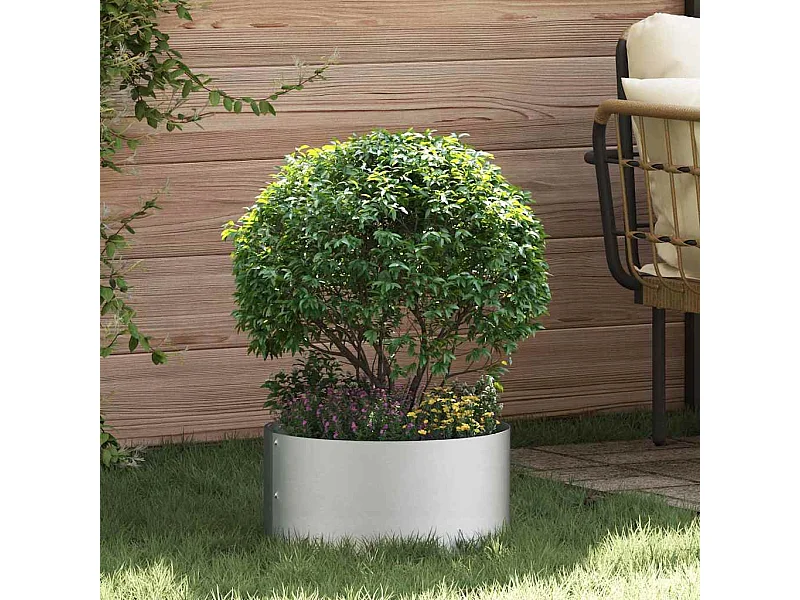 Maceta para Jardín | Jardinera | Macetero Plateado 40 x 40 x 20 cm Acero galvanizado