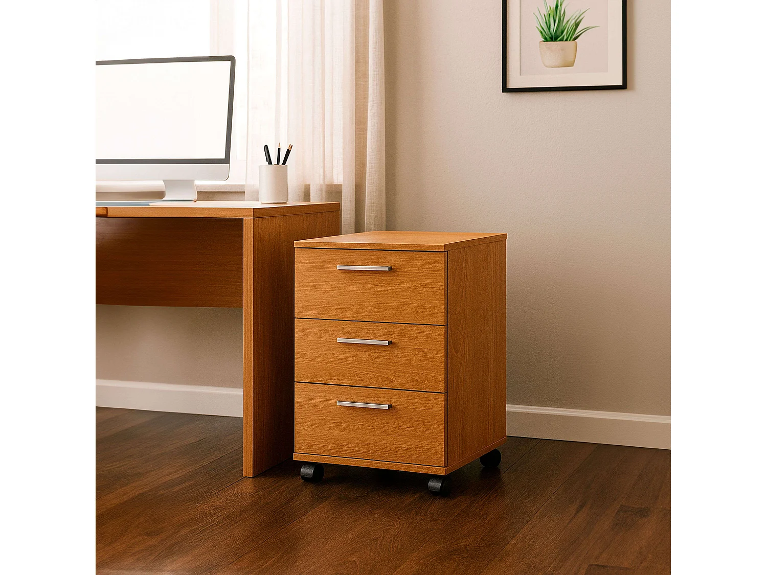 Cajonera 3 Cajones Buc Cerezo 42x68x35 cm