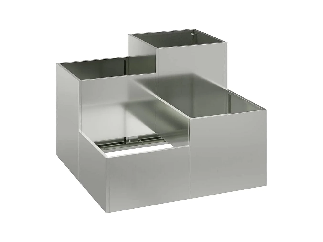 Maceta para Jardín | Jardinera | Macetero Plateado 100 x 100 x 60 cm Acero galvanizado