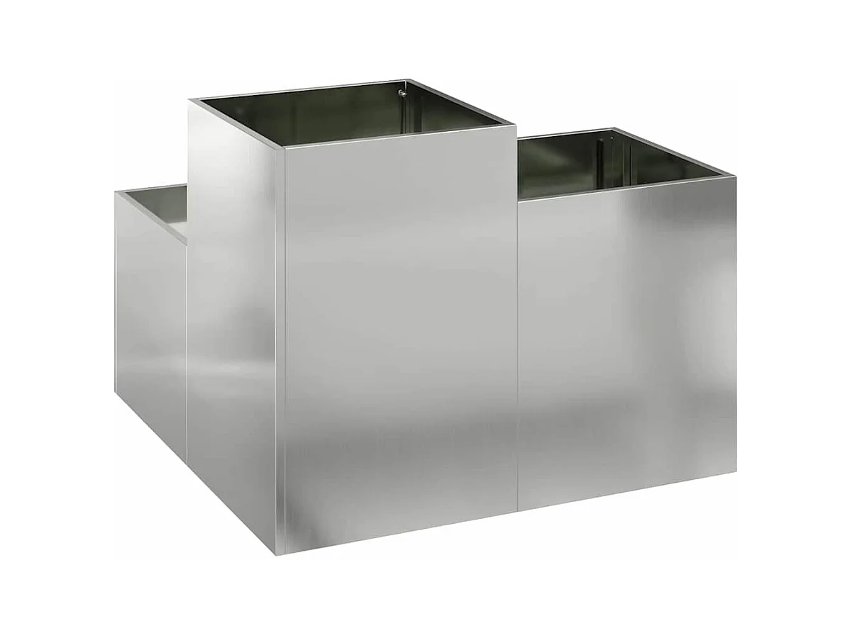 Maceta para Jardín | Jardinera | Macetero Plateado 100 x 100 x 60 cm Acero galvanizado