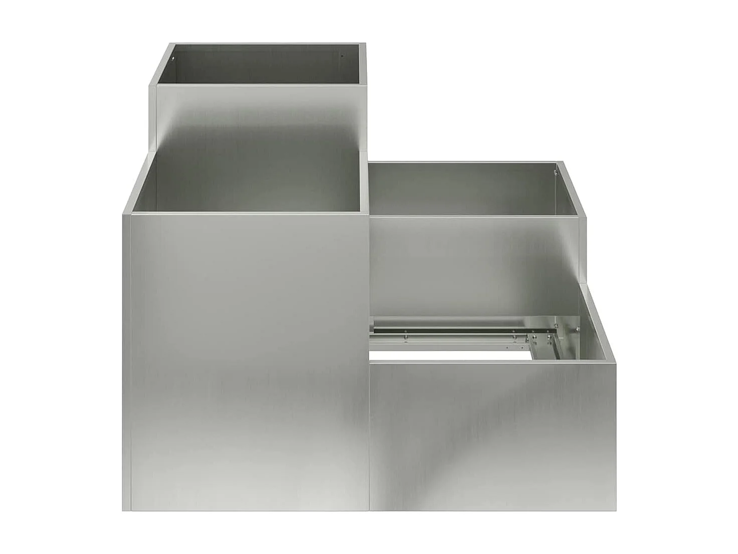 Maceta para Jardín | Jardinera | Macetero Plateado 100 x 100 x 60 cm Acero galvanizado