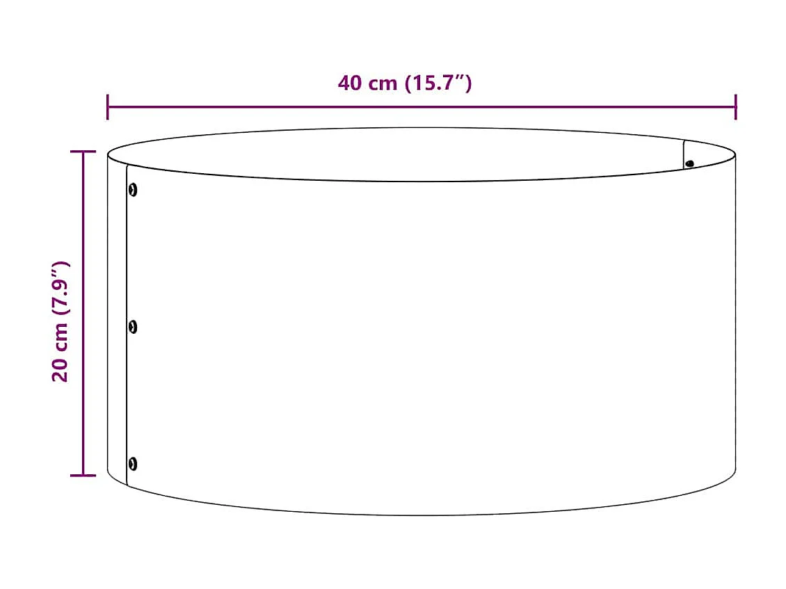 Cache-pot de jardin | Jardinière Vert olive 40 x 40 x 20 cm Acier