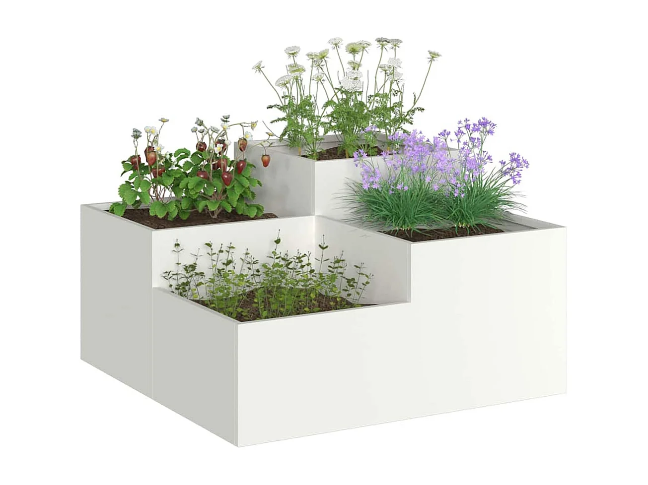 Maceta para Jardín | Jardinera | Macetero 100 x 100 x 48 cm Acero