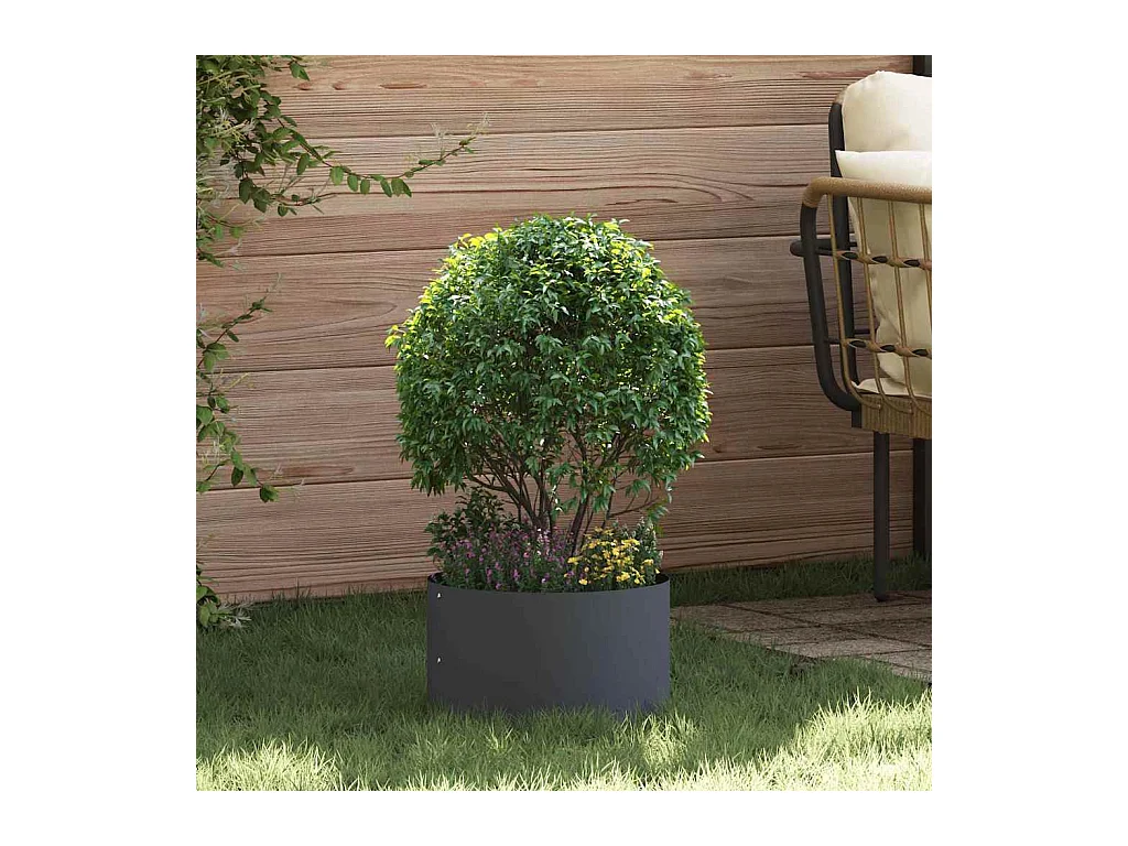 Maceta para Jardín | Jardinera | Macetero Antracita 30 x 30 x 20 cm Acero