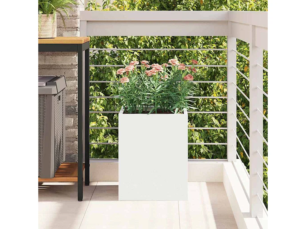 Maceta para Jardín | Jardinera | Macetero Blanco 32 x 32 x 40 cm