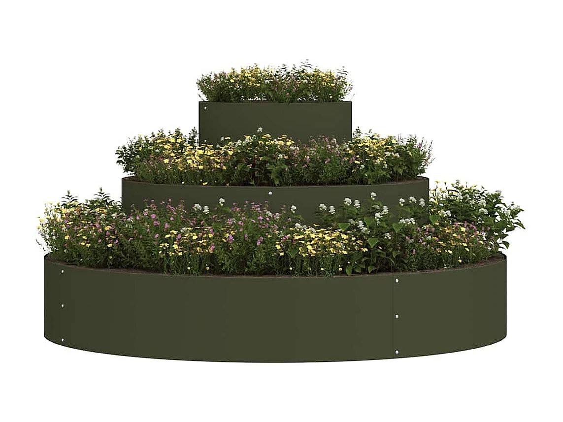 Maceta para Jardín | Jardinera | Macetero Verde oliva 120 x 120 x 20 cm Acero