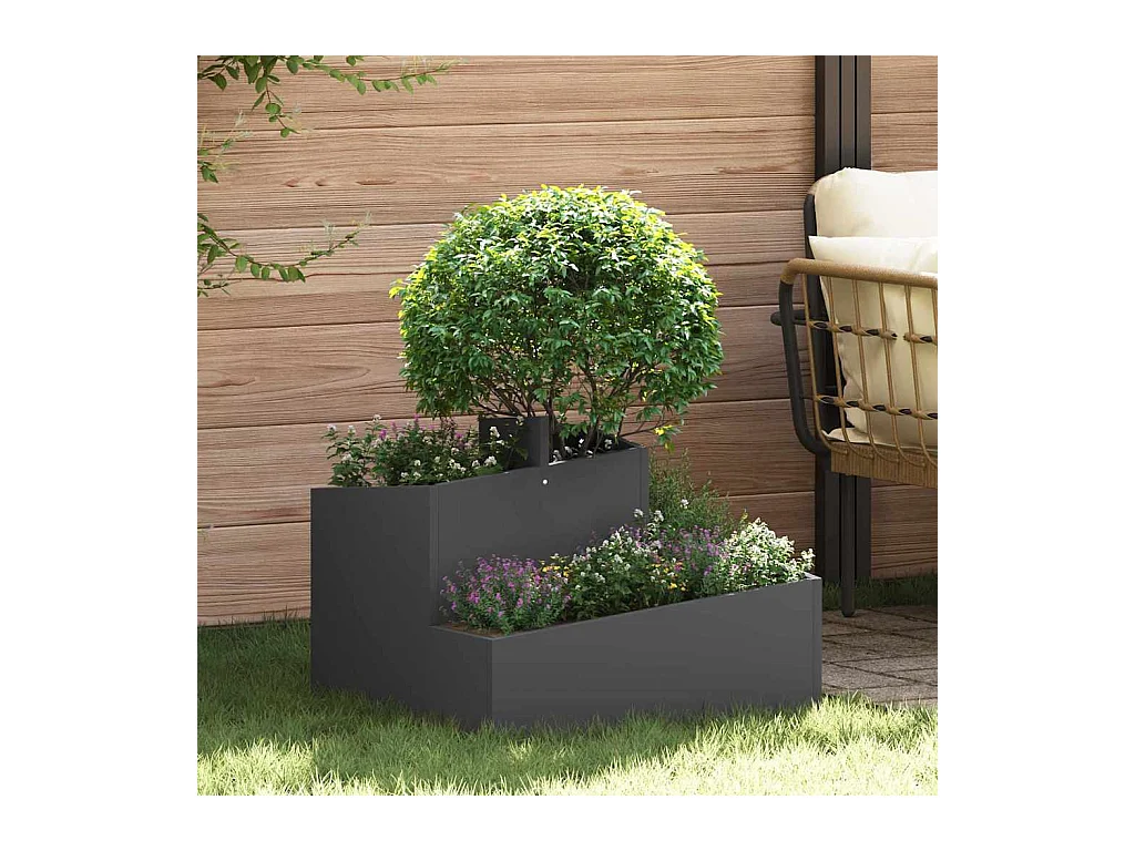 Cache-pot de jardin | Jardinière Noir 60 x 60 x 50 cm Acier