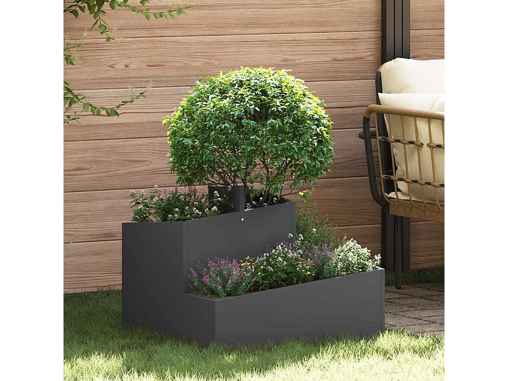 Cache-pot de jardin | Jardinière Noir 60 x 60 x 50 cm Acier