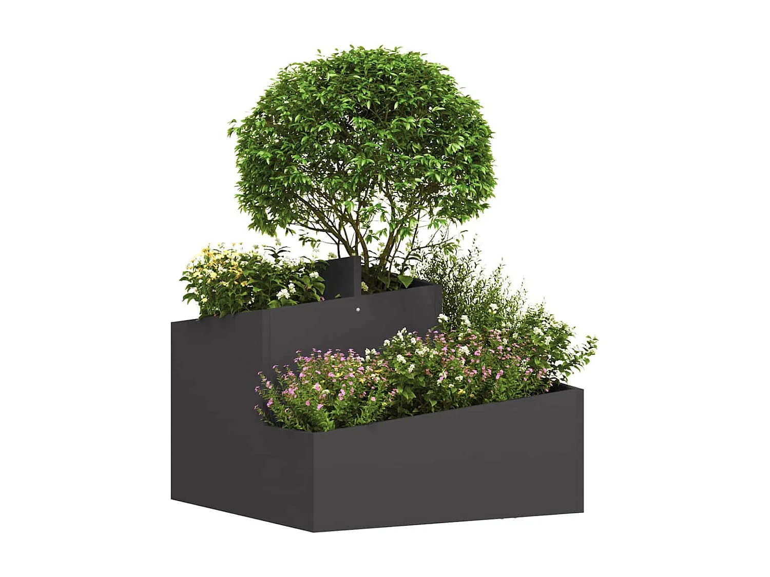 Maceta para Jardín | Jardinera | Macetero Negro 60 x 60 x 50 cm Acero