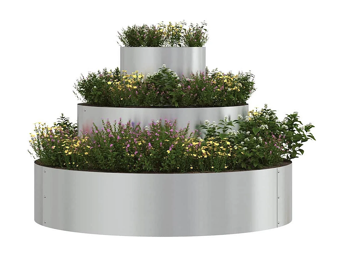 Cache-pot de jardin | Jardinière Argent 90 x 90 x 20 cm Acier galvanisé
