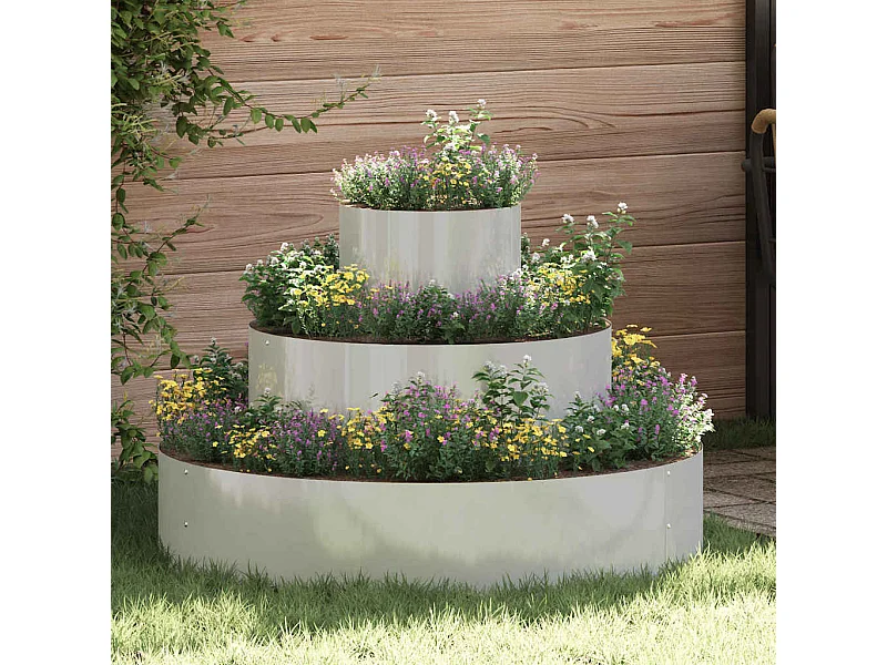 Cache-pot de jardin | Jardinière Argent 90 x 90 x 20 cm Acier galvanisé