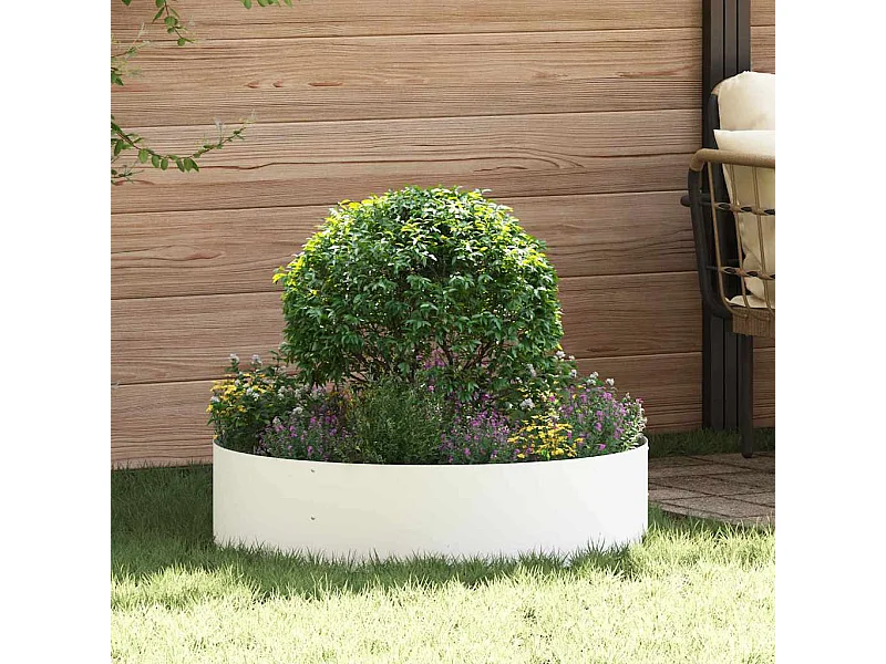 Cache-pot de jardin | Jardinière Blanc 80 x 80 x 20 cm Acier