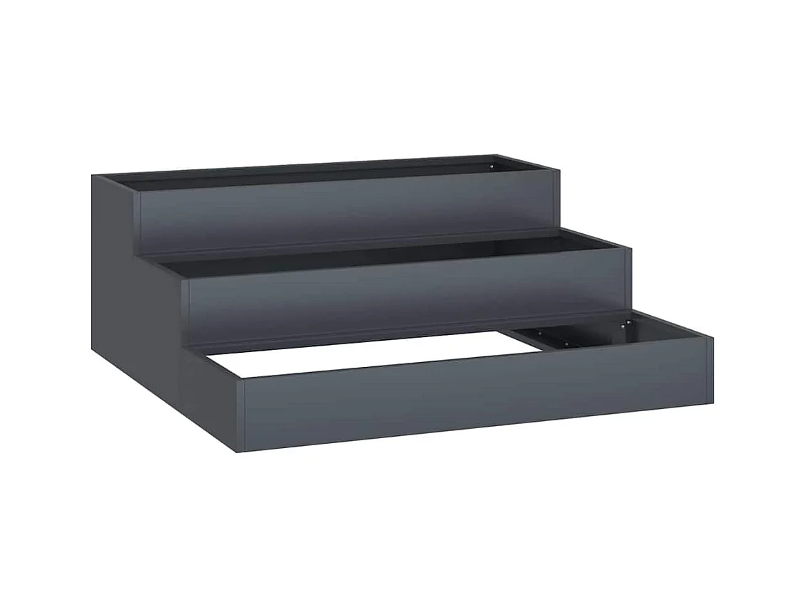 Maceta para Jardín | Jardinera | Macetero Antracita 90 x 90 x 35 cm Acero