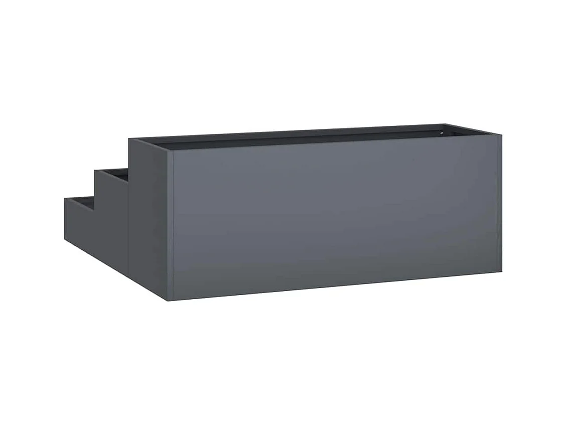 Maceta para Jardín | Jardinera | Macetero Antracita 90 x 90 x 35 cm Acero