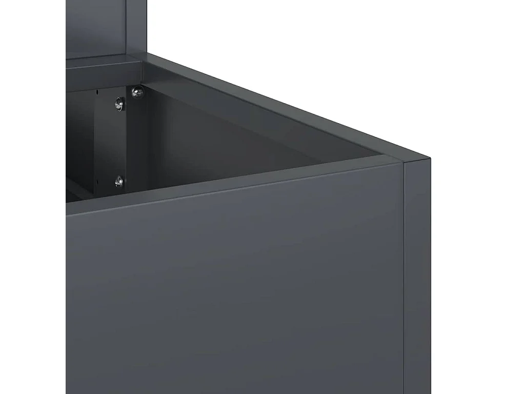 Cache-pot de jardin | Jardinière Anthracite 90 x 90 x 35 cm Acier