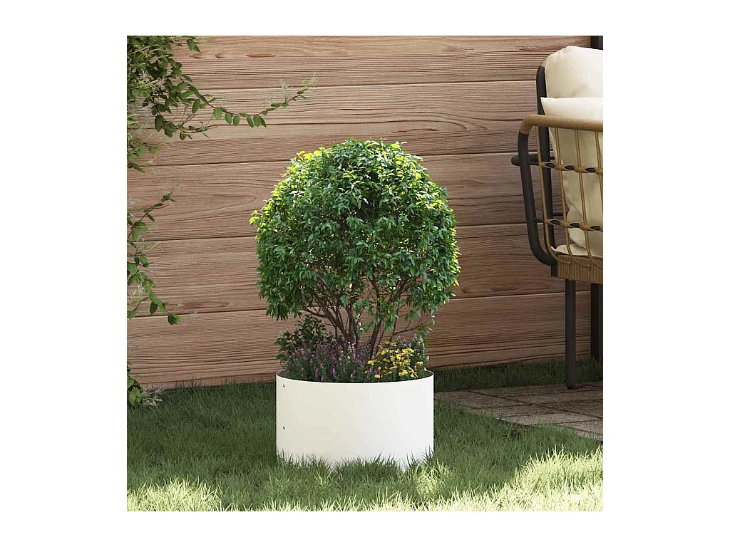 Maceta para Jardín | Jardinera | Macetero Blanco 30 x 30 x 20 cm Acero