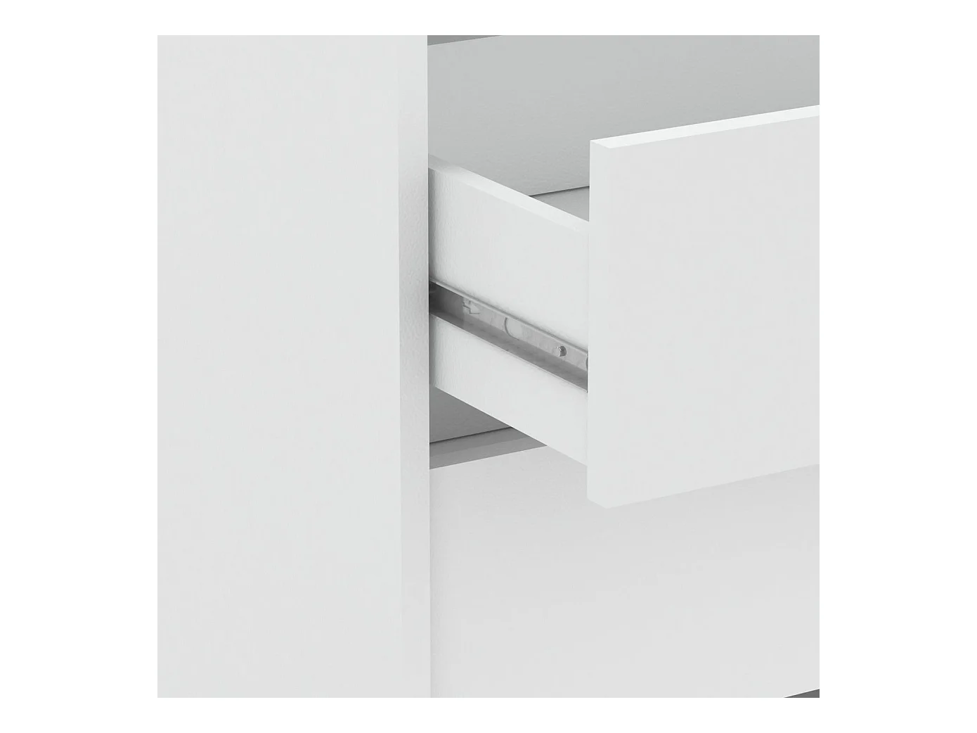 Commode 4 tiroirs Blokty pour chambre à coucher, blanc mat, 39,3 x 76,3 x 39,6 cm