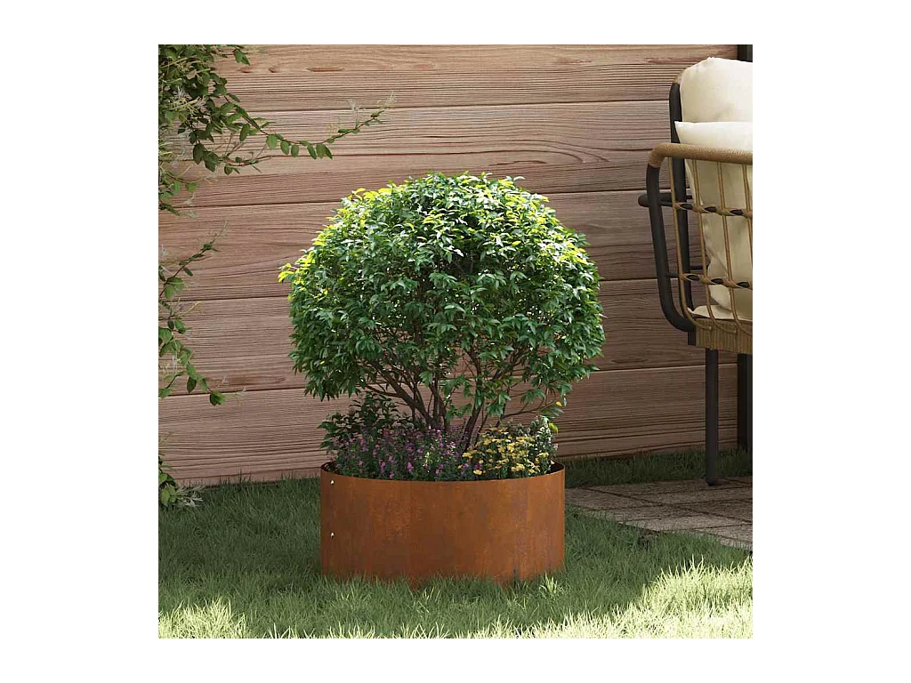 Cache-pot de jardin | Jardinière Marron 40 x 40 x 20 cm Acier cuivré