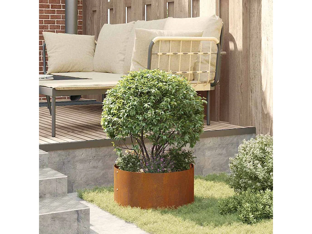 Cache-pot de jardin | Jardinière Marron 40 x 40 x 20 cm Acier cuivré