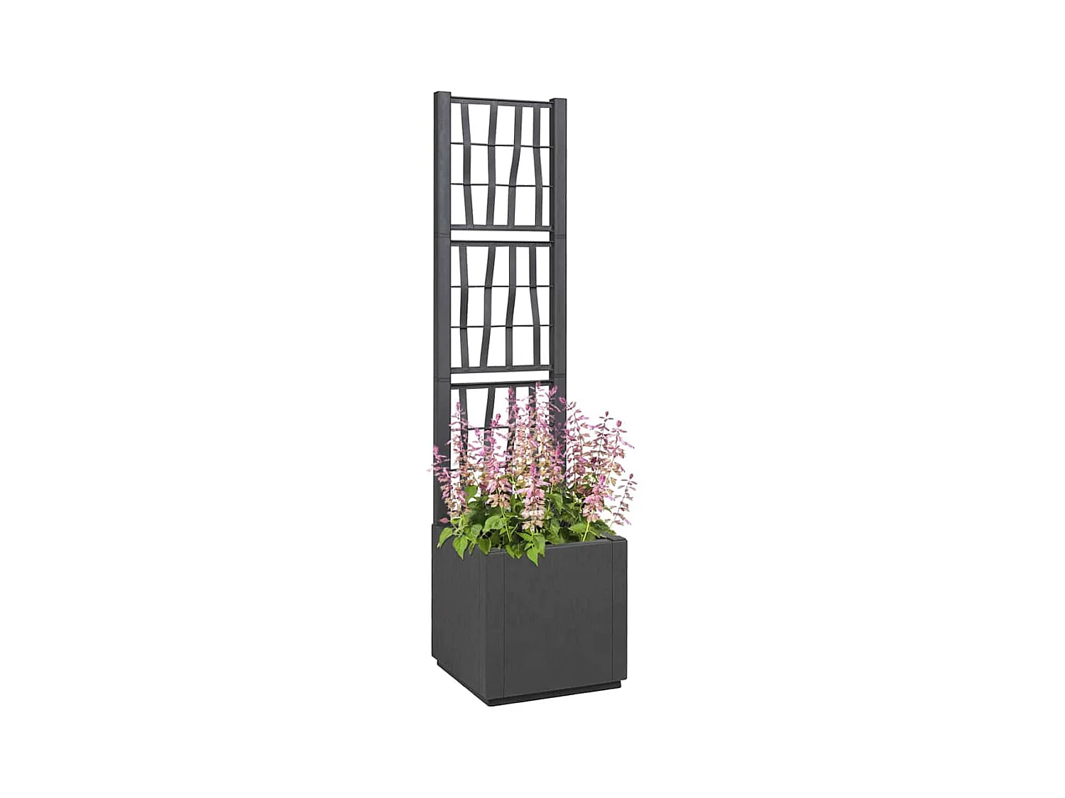 Cache-pot de jardin | Jardinière Anthracite 36 x 36 x 140 cm Polypropylène