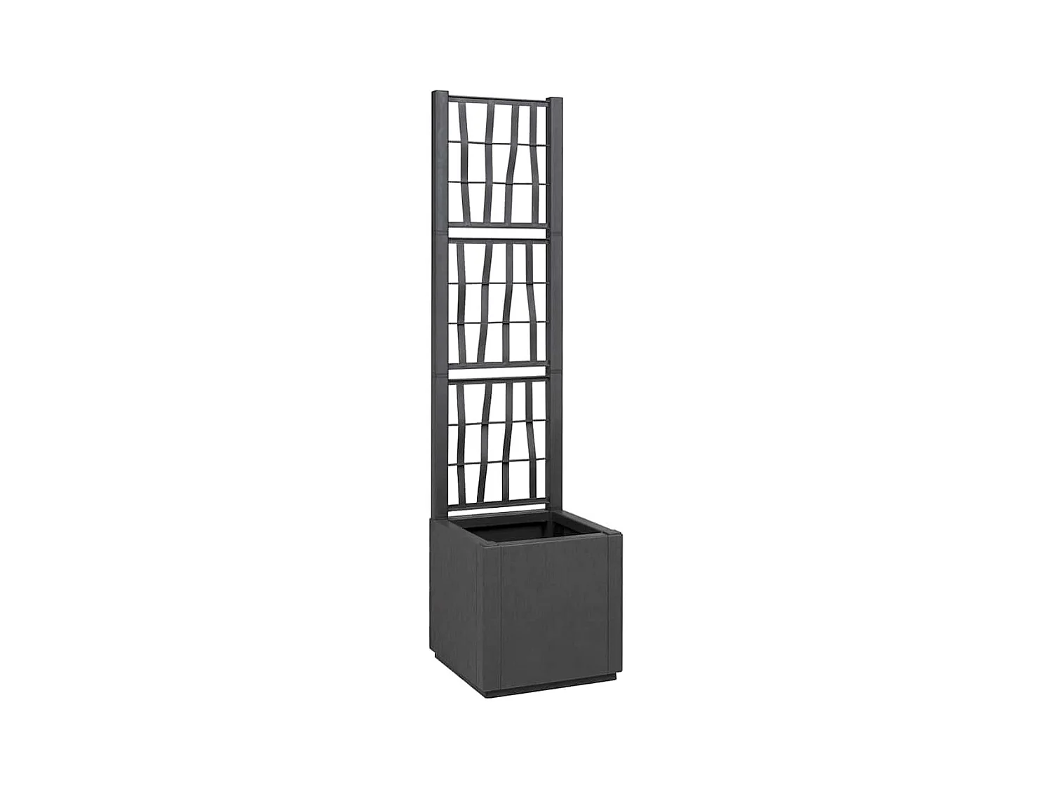 Cache-pot de jardin | Jardinière Anthracite 36 x 36 x 140 cm Polypropylène