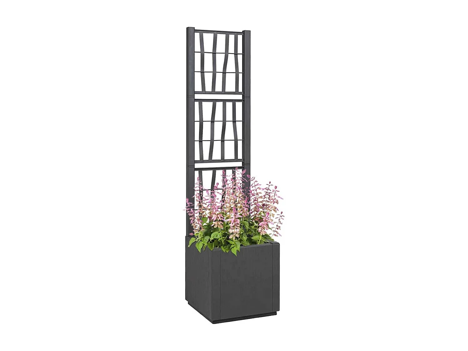 Cache-pot de jardin | Jardinière Anthracite 36 x 36 x 140 cm Polypropylène