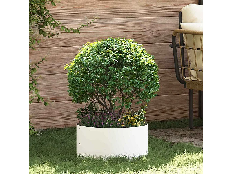 Maceta para Jardín | Jardinera | Macetero Blanco 40 x 40 x 20 cm Acero