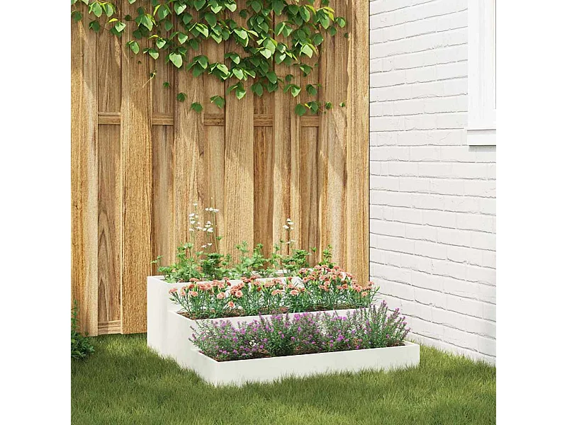 Cache-pot de jardin | Jardinière Blanc 90 x 90 x 35 cm Acier