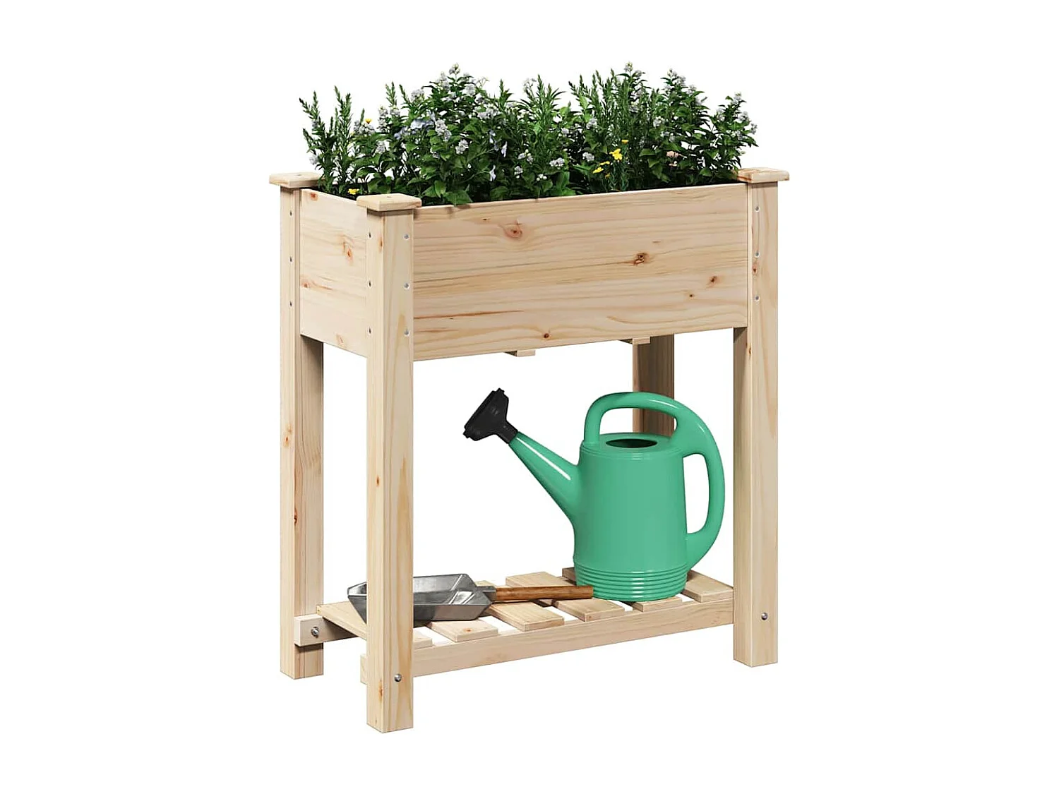 Maceta para Jardín | Jardinera | Macetero con estante Beige 71 x 37 x 76.5 cm