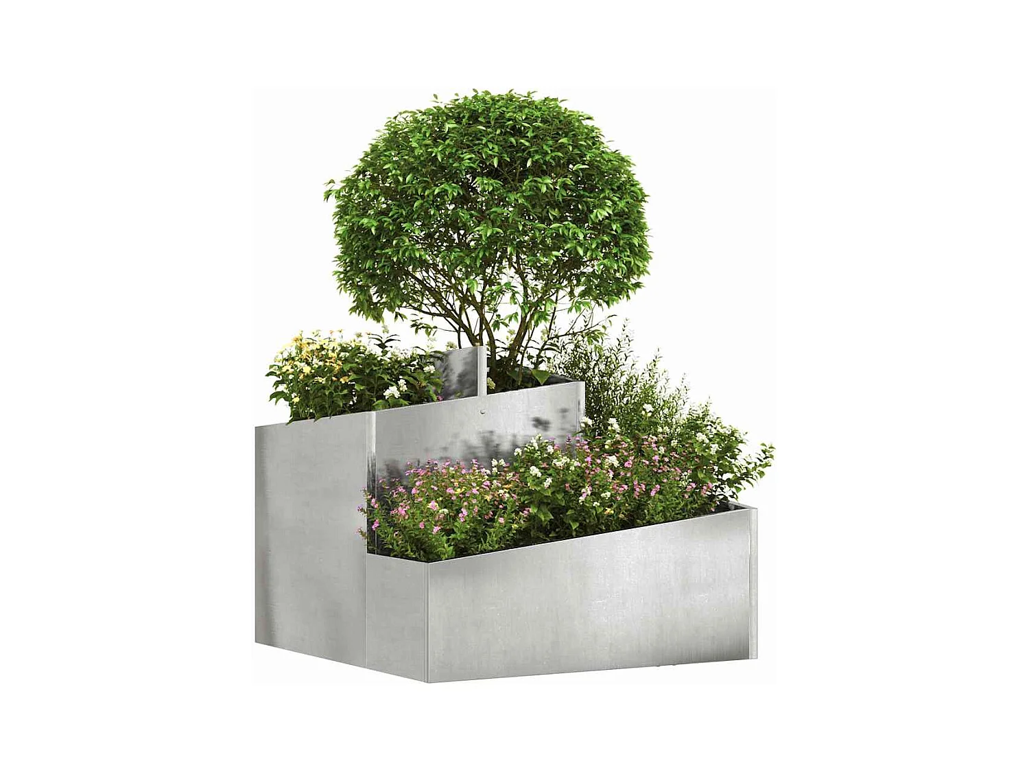 Maceta para Jardín | Jardinera | Macetero Plateado 60 x 60 x 50 cm Acero inoxidable