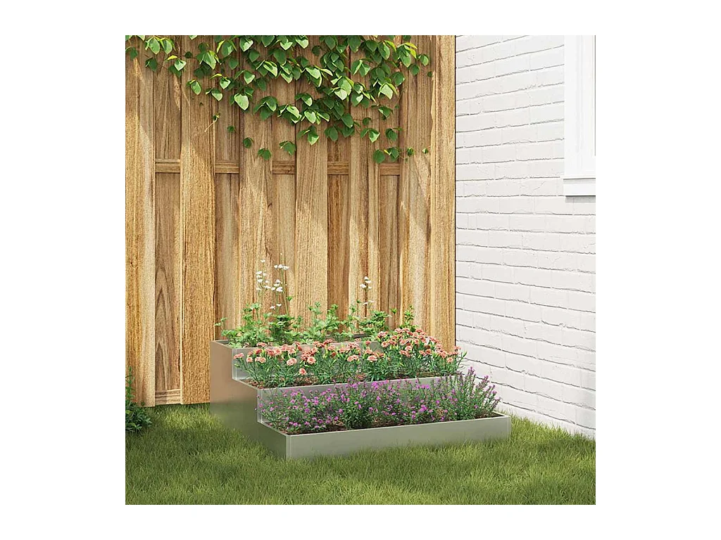 Cache-pot de jardin | Jardinière Argent 90 x 90 x 35 cm Acier galvanisé
