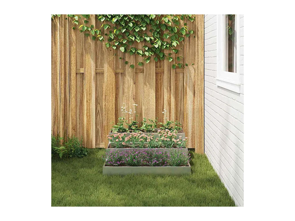 Cache-pot de jardin | Jardinière Argent 90 x 90 x 35 cm Acier galvanisé