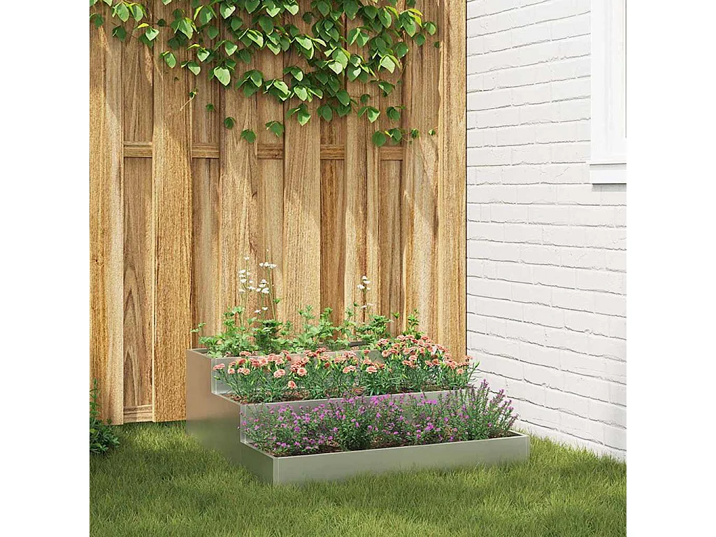 Cache-pot de jardin | Jardinière Argent 90 x 90 x 35 cm Acier galvanisé