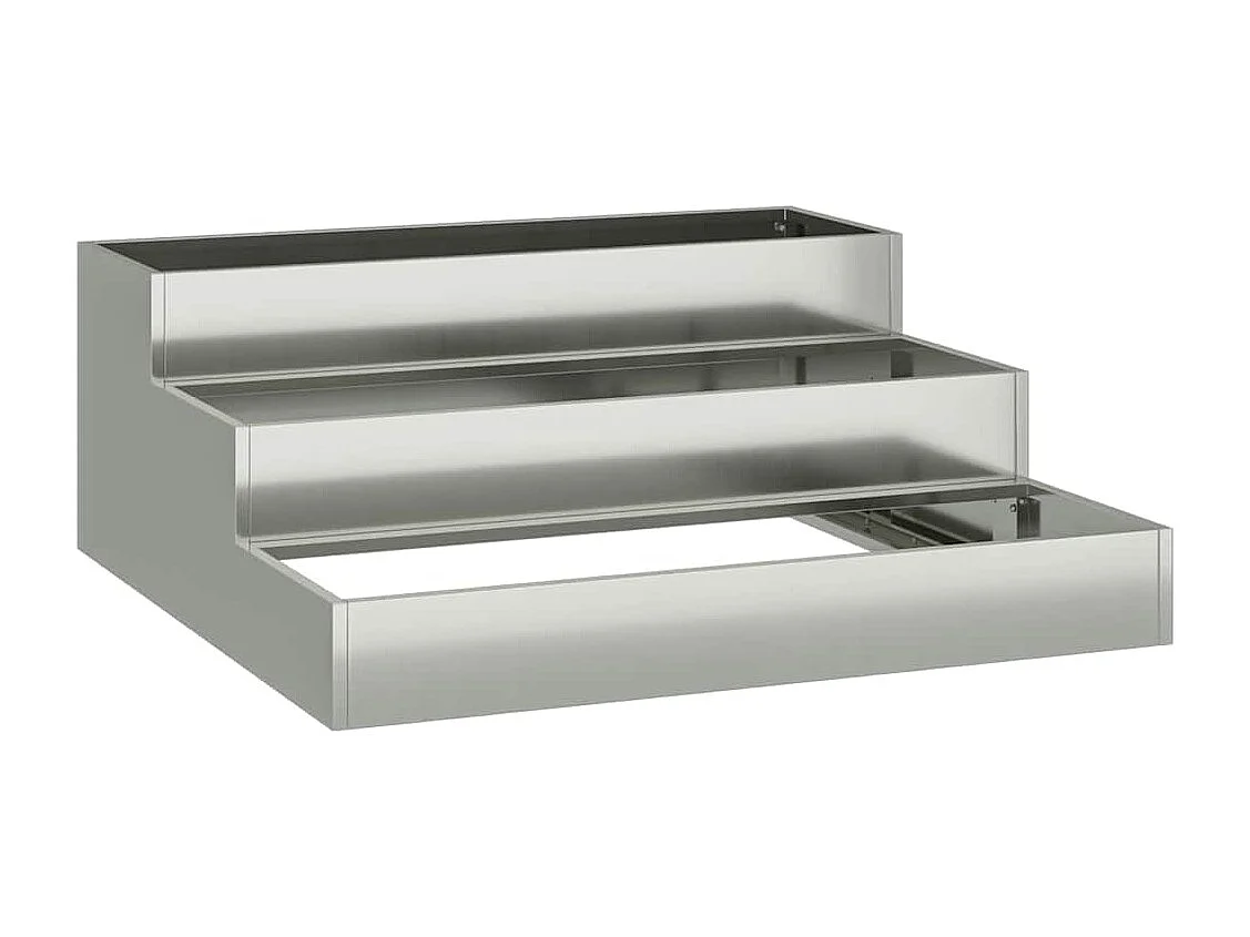 Maceta para Jardín | Jardinera | Macetero Plateado 90 x 90 x 35 cm Acero galvanizado