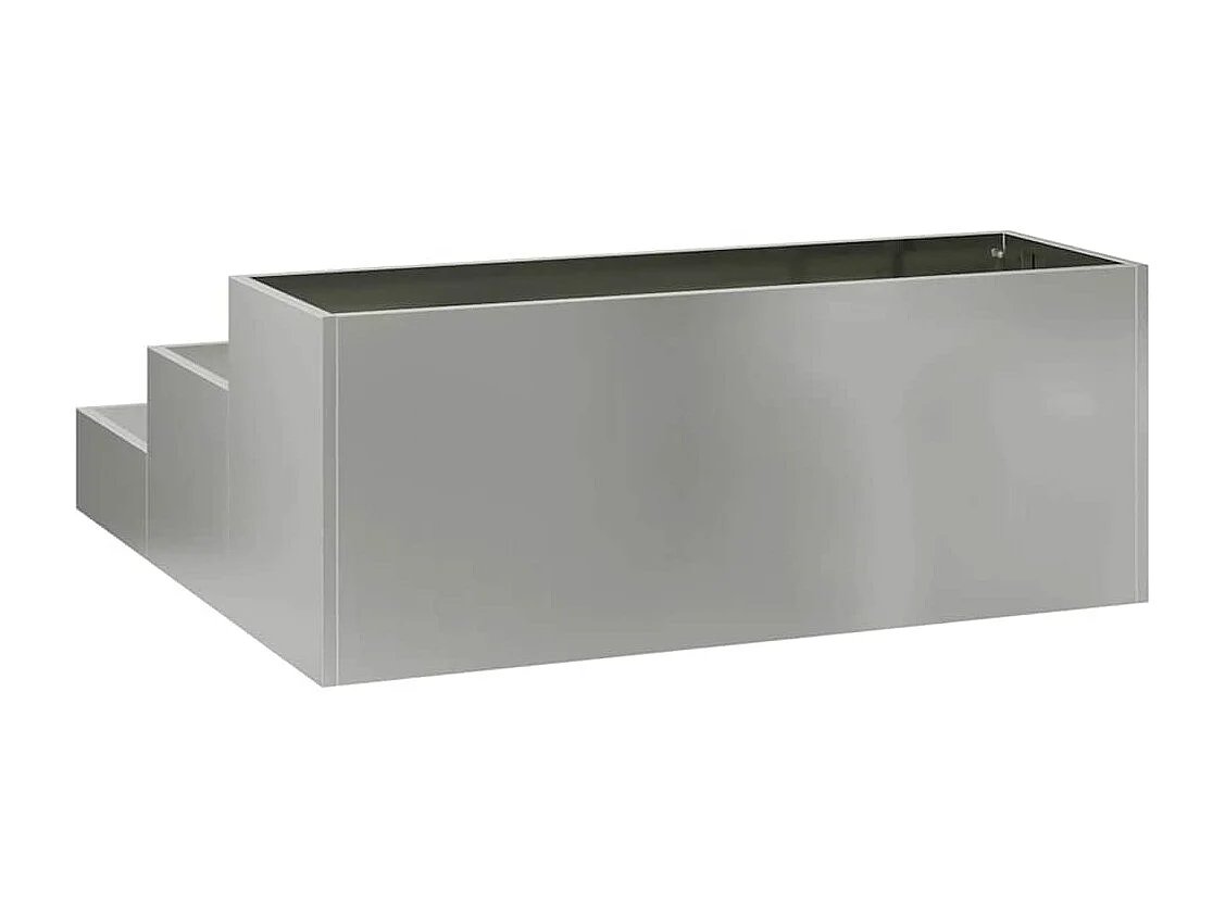 Maceta para Jardín | Jardinera | Macetero Plateado 90 x 90 x 35 cm Acero galvanizado