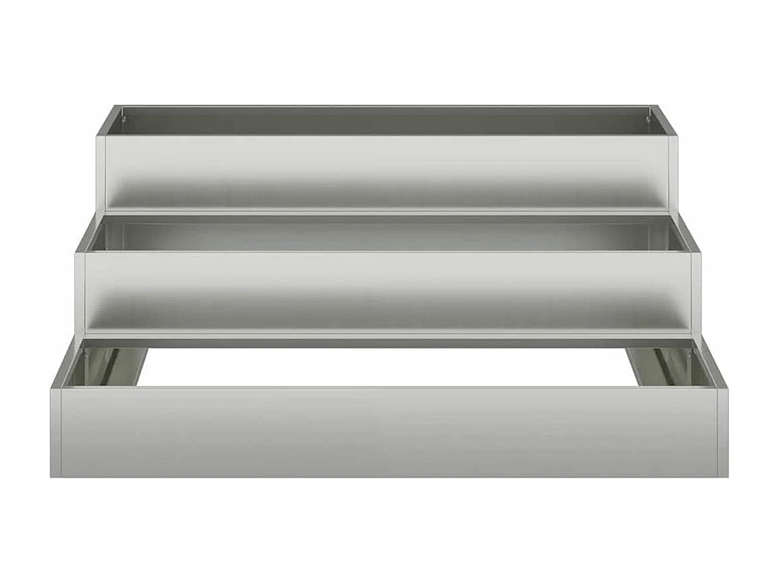 Maceta para Jardín | Jardinera | Macetero Plateado 90 x 90 x 35 cm Acero galvanizado