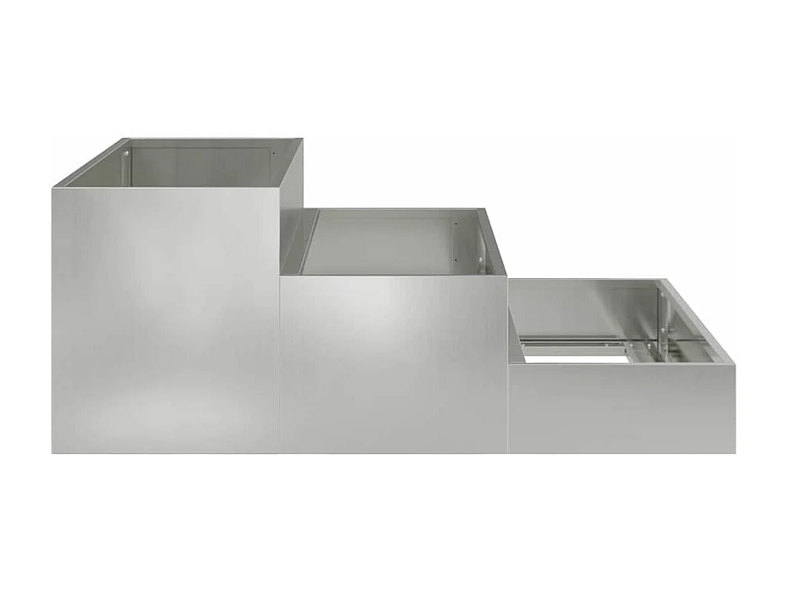 Maceta para Jardín | Jardinera | Macetero Plateado 90 x 90 x 35 cm Acero galvanizado