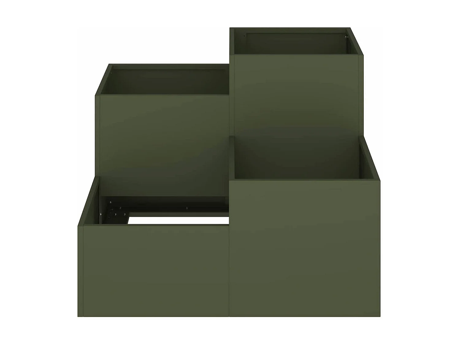 Cache-pot de jardin | Jardinière Vert olive 100 x 100 x 60 cm Acier