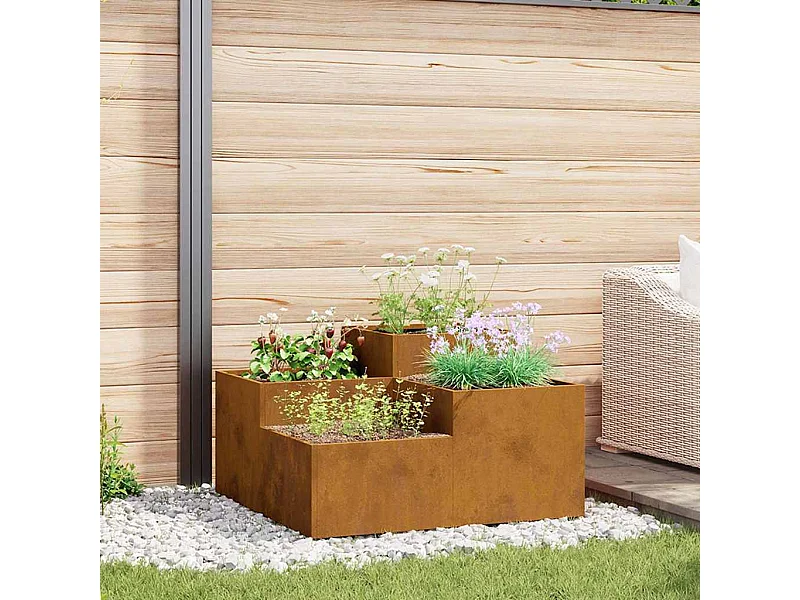 Cache-pot de jardin | Jardinière Rouillé 100 x 100 x 48 cm