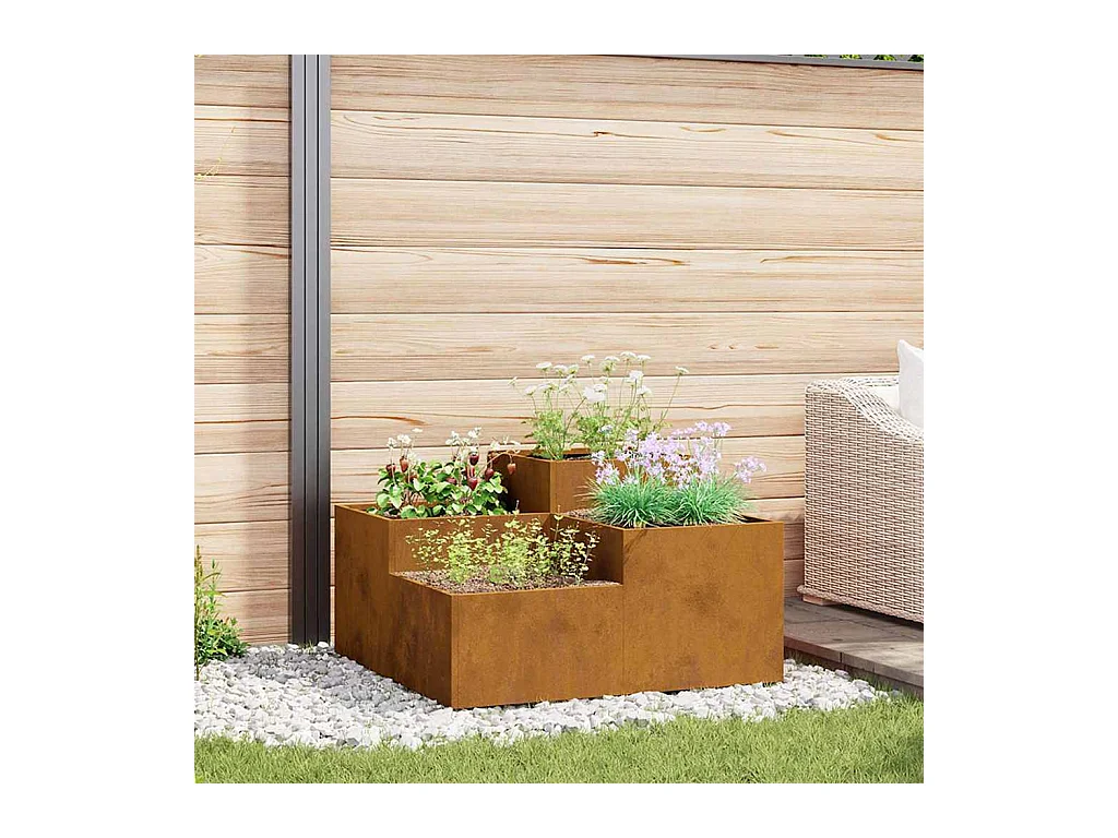 Cache-pot de jardin | Jardinière Rouillé 100 x 100 x 48 cm