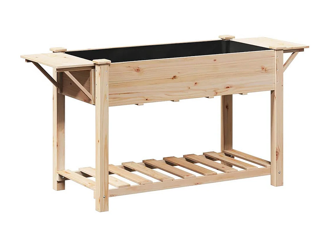 Maceta para Jardín | Jardinera | Macetero con estante Beige 155 x 59 x 76.5 cm