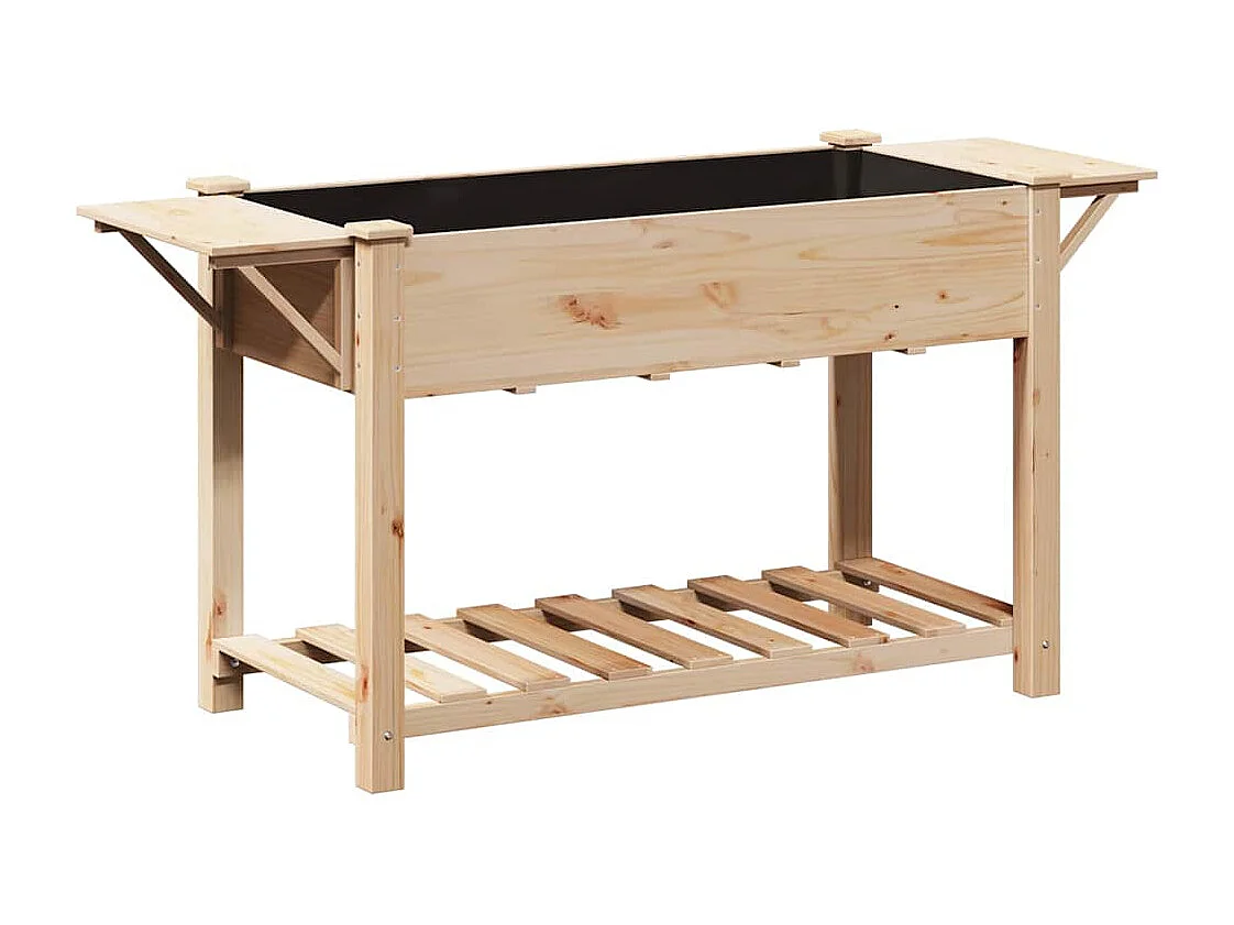 Maceta para Jardín | Jardinera | Macetero con estante Beige 155 x 59 x 76.5 cm