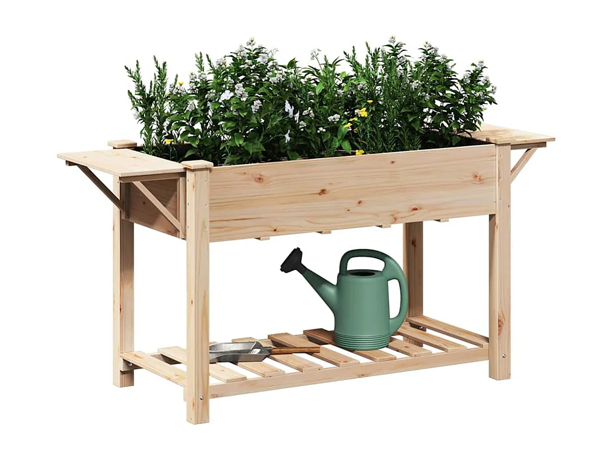 Cache-pot de jardin | Jardinière avec étagère Beige 155 x 59 x 76.5 cm