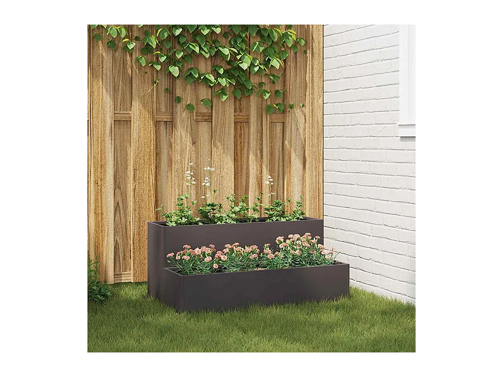 Cache-pot de jardin | Jardinière Noir 100 x 60 x 45 cm Acier