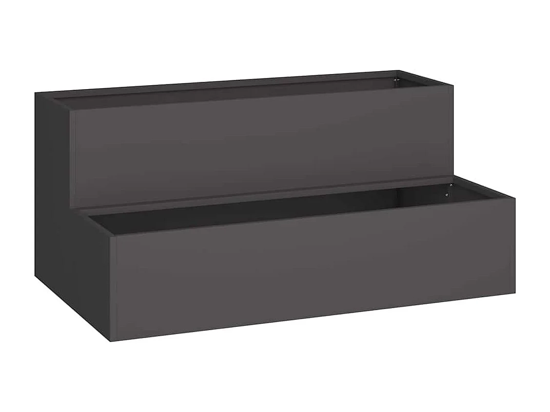 Maceta para Jardín | Jardinera | Macetero Negro 100 x 60 x 45 cm Acero