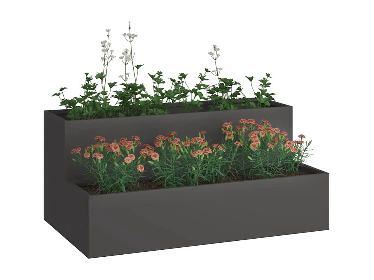 Maceta para Jardín | Jardinera | Macetero Negro 100 x 60 x 45 cm Acero