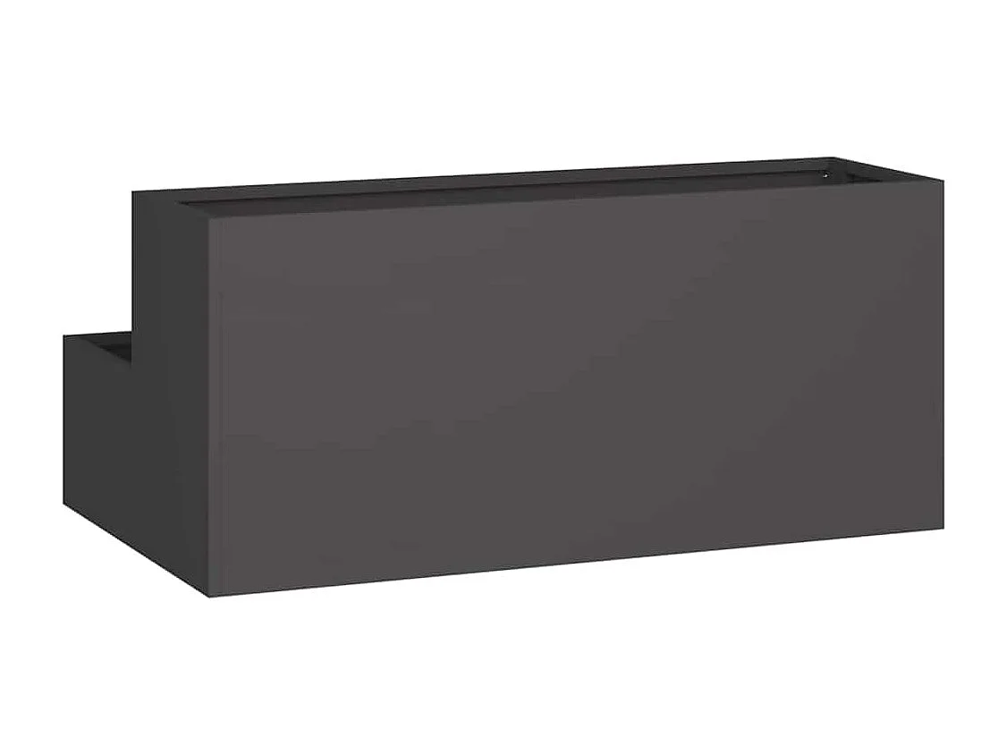 Maceta para Jardín | Jardinera | Macetero Negro 100 x 60 x 45 cm Acero