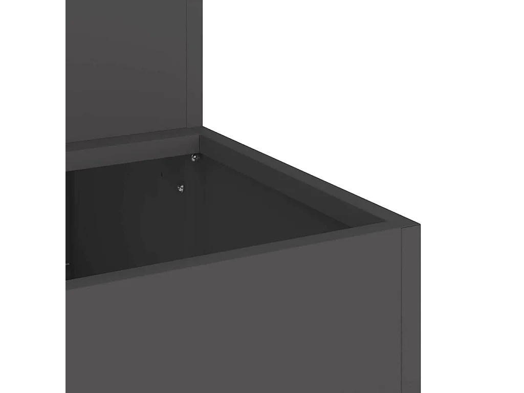 Maceta para Jardín | Jardinera | Macetero Negro 100 x 60 x 45 cm Acero