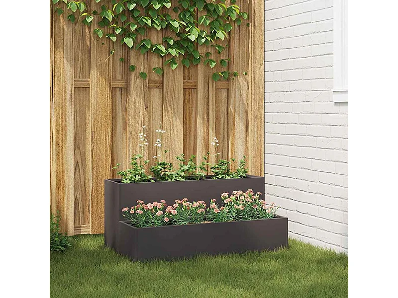 Cache-pot de jardin | Jardinière Noir 100 x 60 x 45 cm Acier