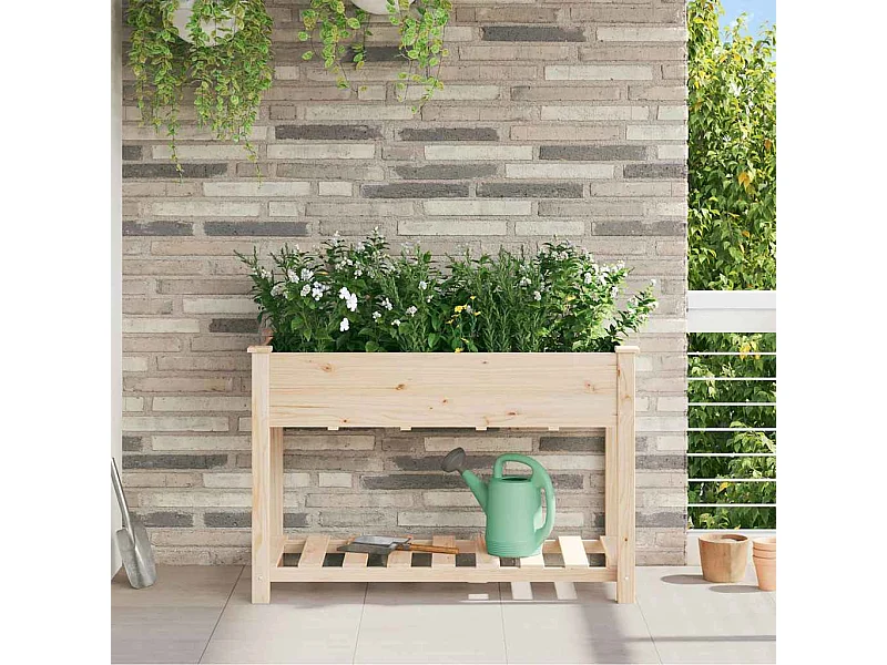 Cache-pot de jardin | Jardinière avec étagère Beige 115 x 59 x 76.5 cm